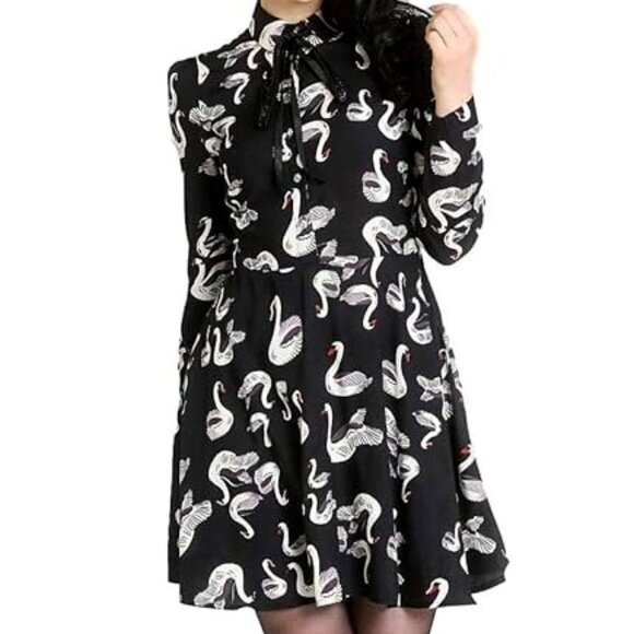 Hell Bunny Dresses & Skirts - NWOT Hell-Bunny Odette 1960's Swan Print